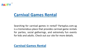 Carnival Games Rental   Partyplus.com.sg