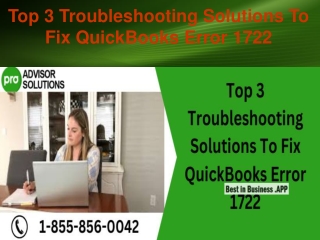 Top 3 Troubleshooting Solutions To Fix QuickBooks Error 1722