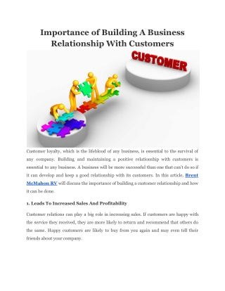 Building A Business Relationship With Customers