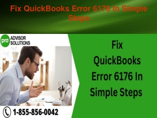 Fix QuickBooks Error 6176 In Simple Steps