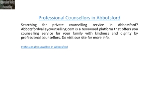 Professional Counsellors in Abbotsford  Abbotsfordvalleycounselling.com