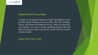 Digital Business Contact Tag in India  Onetaphello.com in