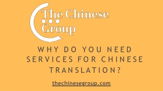 Why Do You Need Services for Chinese Translation