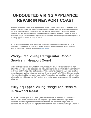 UNDOUBTED VIKING APPLIANCE REPAIR IN NEWPORT COAST