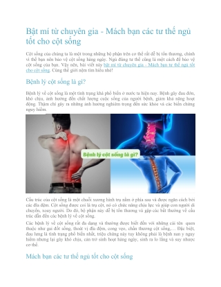Bật mí từ chuyên gia - Mách bạn các tư thế ngủ tốt cho cột sống
