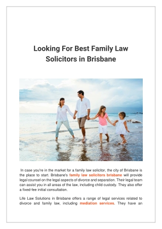 Looking For Best Family Law Solicitors in Brisbane