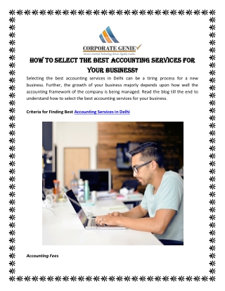 How To Select The Best Accounting Services For Your Business