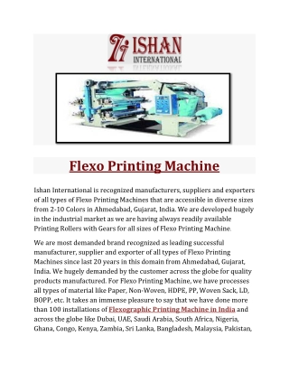 Flexo Printing Machine