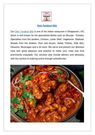 Up to 10% Offer Desi Tandoori Bite Shepparton - Order Now