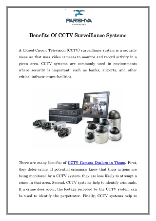 Benefits of CCTV Surveillance Systems