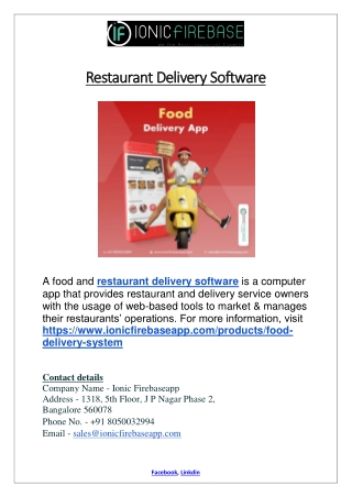 Restaurant Delivery Software