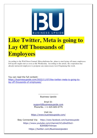 Like Twitter Meta is going to Lay Off Thousands of Employees