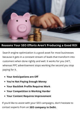 Reasons Your SEO Efforts Aren’t Producing a Good ROI