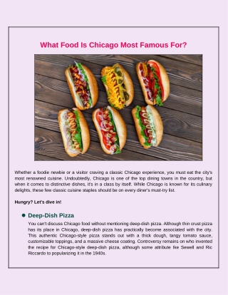 What Food Is Chicago Best Known For?