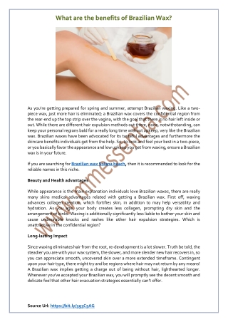 What are the benefits of Brazilian Wax?