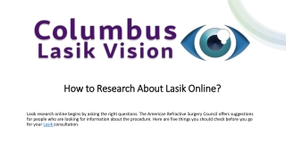 How to Research About Lasik Online