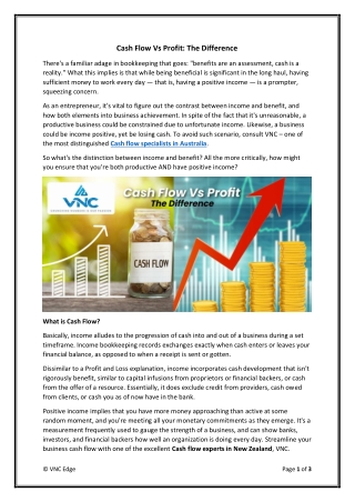 Cash Flow Vs Profit: The Difference