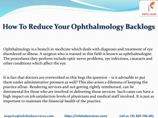 How To Reduce Your Ophthalmology Backlogs