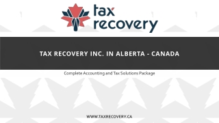 Tax Recovery Inc. in Alberta - Canada