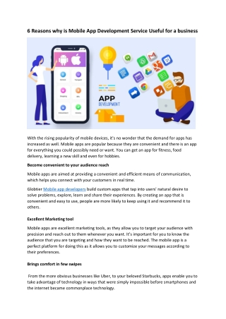 Why is Mobile App Development Service critical for a business