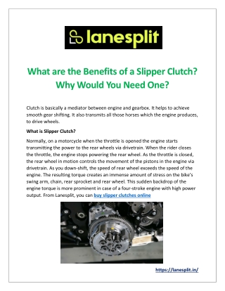 What are the Benefits of a Slipper Clutch? Why Would You Need One?