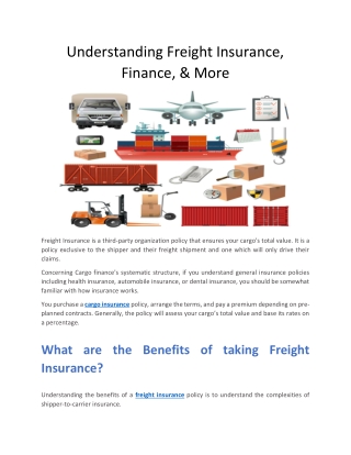 Understanding Freight Insurance, Finance, & More