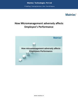 employee performance - Maintec