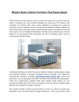 Modern Beds_ Interior Furniture That Saves Space