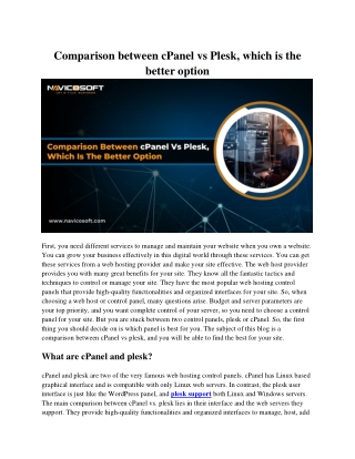 Comparison between cPanel vs plesk, which is the better option