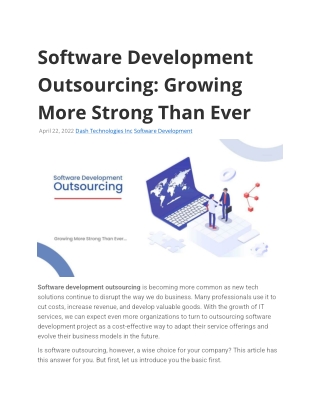 Software Development Outsourcing: Growing More Strong Than Ever