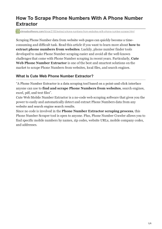 1How To Scrape Phone Numbers With A Phone Number Extractor