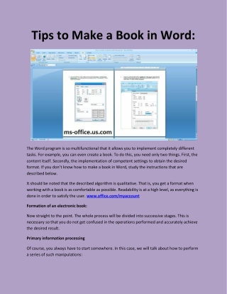 Tips to Make a Book in Word: