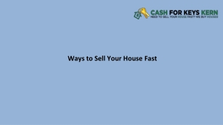 Ways to Sell Your House Fast