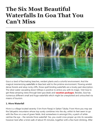The Six Most Beautiful Waterfalls In Goa That You Can