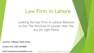 Law Firm in Lahore - Solve Your Every Kind of Matters