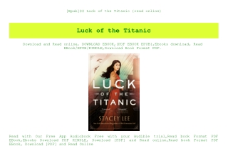 [Epub]$$ Luck of the Titanic {read online}