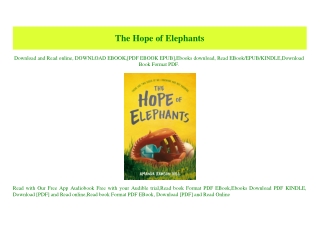 (READ-PDF!) The Hope of Elephants Unlimited