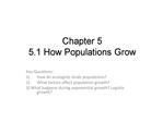 Chapter 5 5.1 How Populations Grow