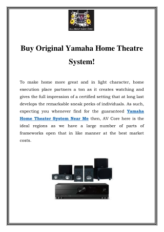 Yamaha Home Theater System Near Me Call-9860821144