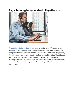 Pega Training In Hyderabad _ Thynkbeyond