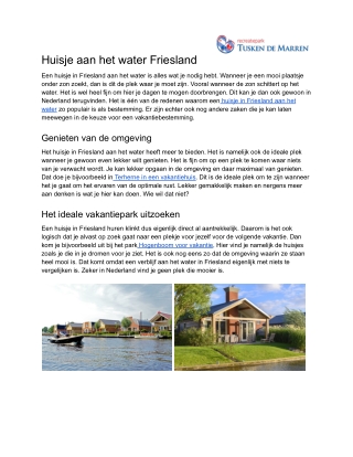 Huisje aan het water Friesland