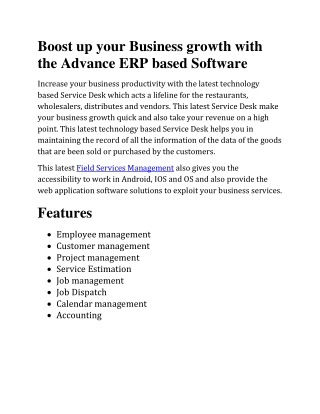Field Service Management