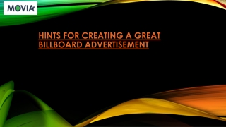Hints For Creating A Great Billboard Advertisement