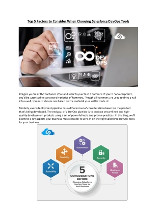 Top 5 Factors to Consider When Choosing Salesforce DevOps Tools