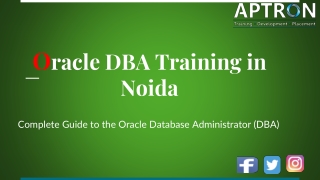Oracle DBA Training in Noida