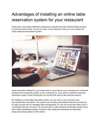Advantages of installing an online table reservation system for your restaurant