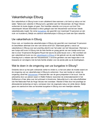 Vakantiehuisje Elburg