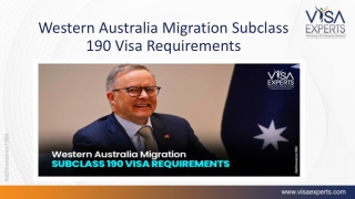 Western Australia Migration Subclass 190 Visa Requirements