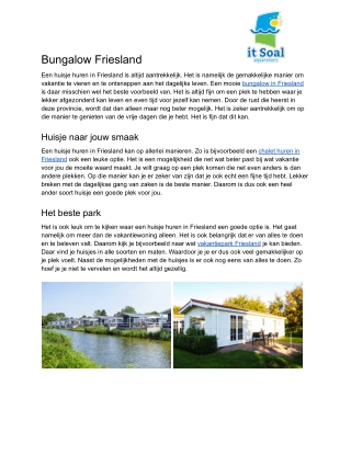 Bungalow Friesland