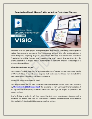 Download and Install Microsoft Visio Professional